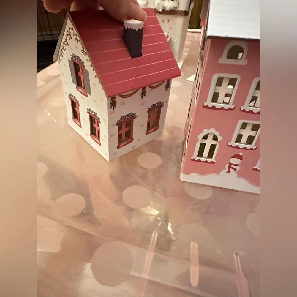 Target Holiday Village House Set - Pink and Red